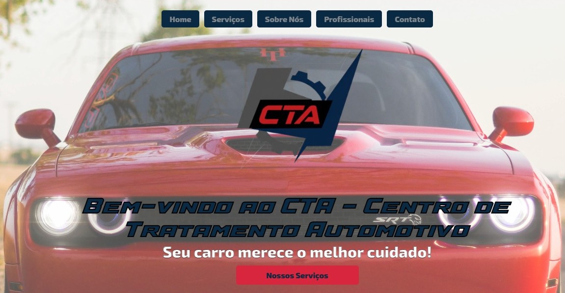 Captura de tela do site da CTA, mostrando a interface do site.